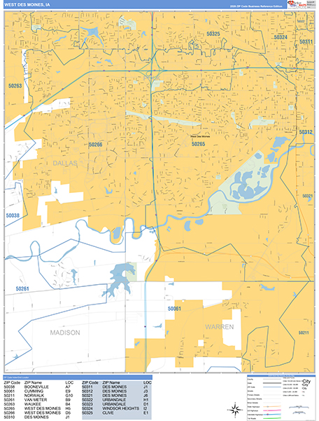 West Des Moines Wall Map